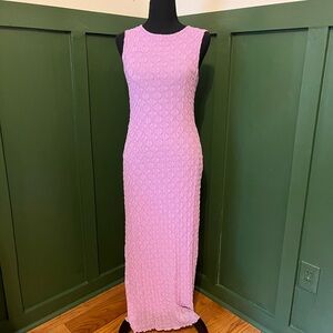 vestique Lilac Textured Knit Midi Dress